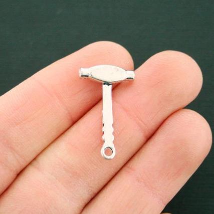 6 Hammer Antique Silver Tone Charms 3D - SC6607