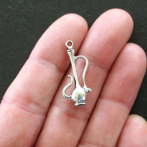 6 Hookah Antique Silver Tone Charms 3D - SC1552