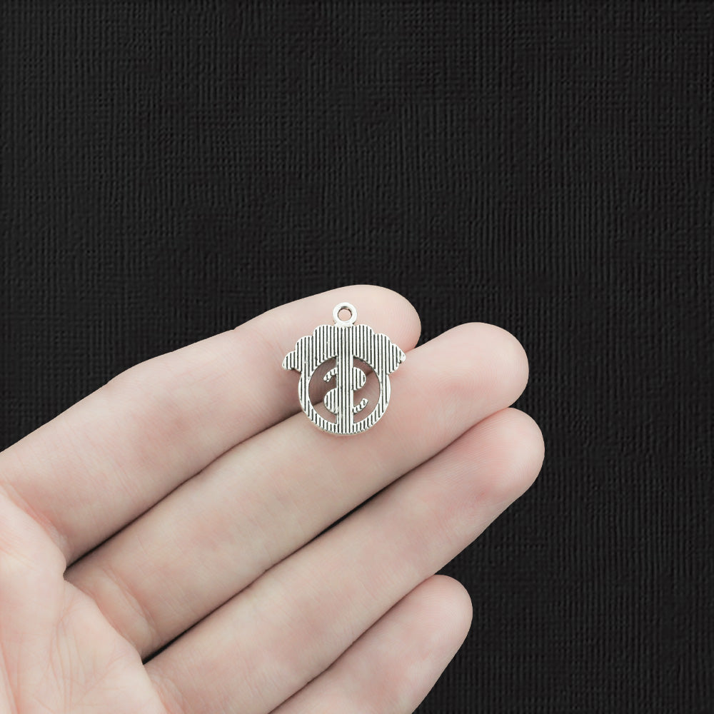 6 Jackpot Antique Silver Tone Charms - SC3732