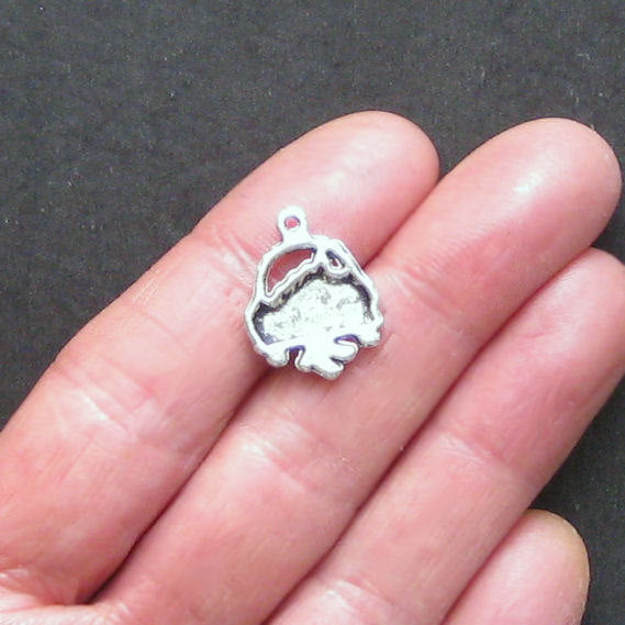 6 Just Married Antique Silver Tone Charms - SC980