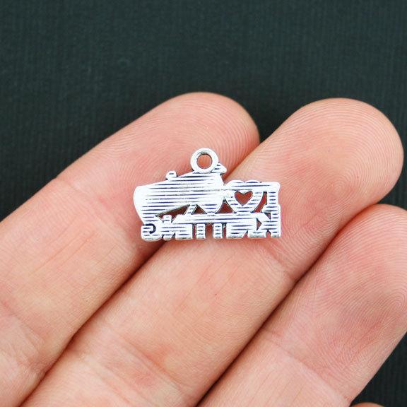 6 Knitting Antique Silver Tone Charms - SC3808