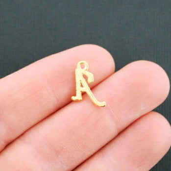 6 breloques de ton or antique lettre A - GC738