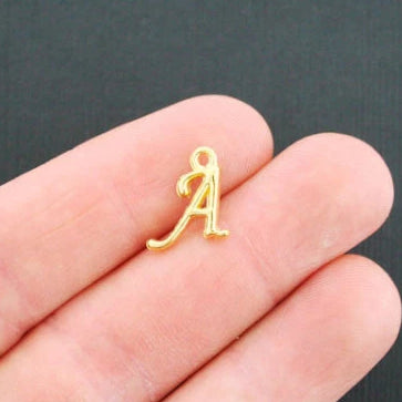 6 breloques de ton or antique lettre A - GC738