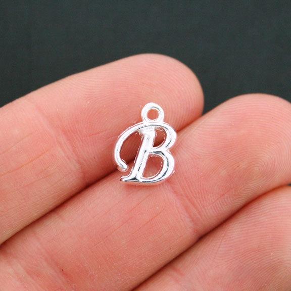 6 Letter B Antique Silver Tone Charms - SC5349