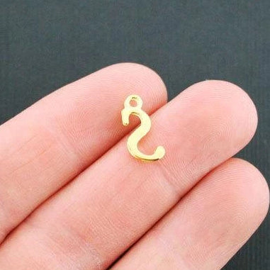 6 Letter S Antique Gold Tone Charms - GC756