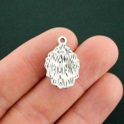 6 Lions Head Antique Silver Tone Charms - SC4706