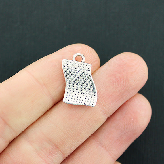 6 Lottery Ticket Antique Silver Tone Charms 2 Sided - SC872