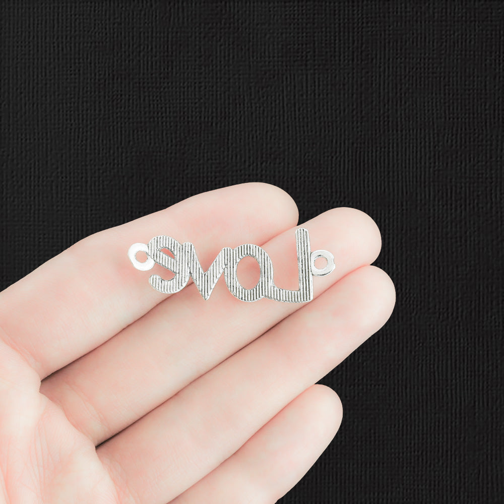 6 Love Connector Antique Silver Tone Charm - SC2130