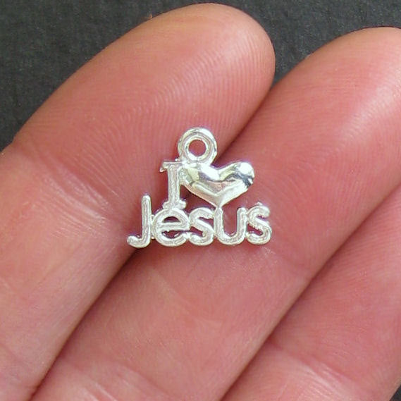 6 Love Jesus Silver Tone Charms - SC257