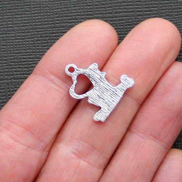 6 Love My Soldier Antique Silver Tone Charms - SC1205