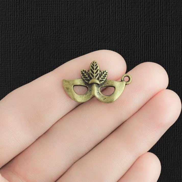 6 Mask Antique Bronze Tone Charms - BC301