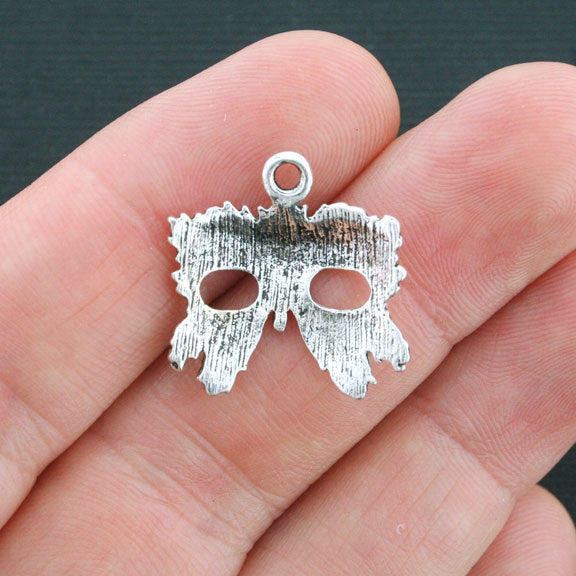 6 breloques argentées antiques de masque - SC4044