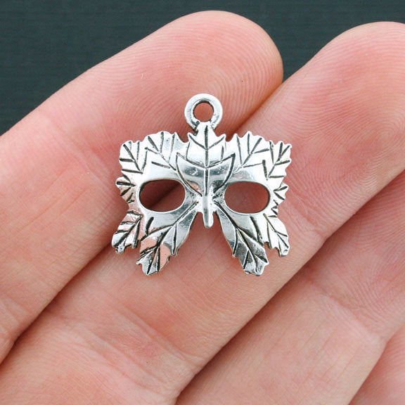 6 breloques argentées antiques de masque - SC4044