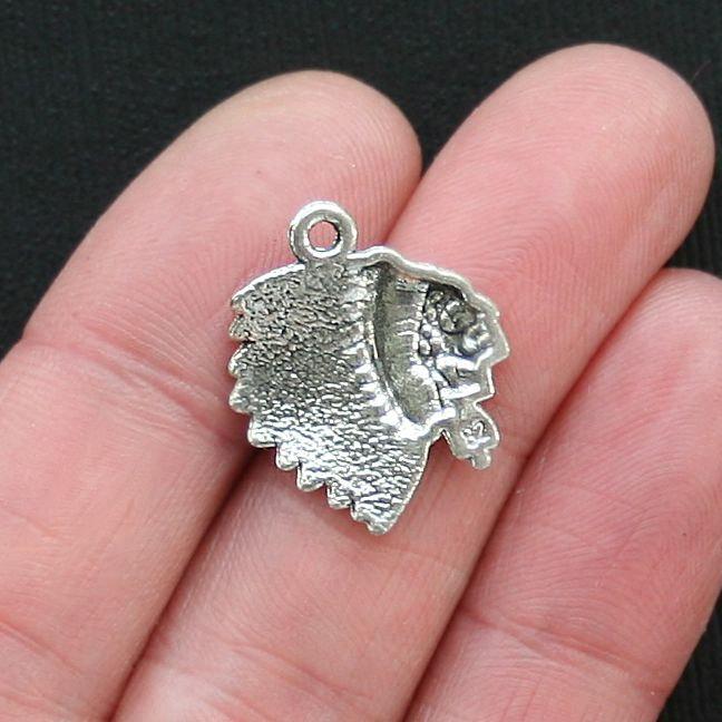 6 Native American Antique Silver Tone Charms - SC2890