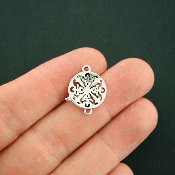 6 breloques de ton argent antique connecteur hibou - SC7308