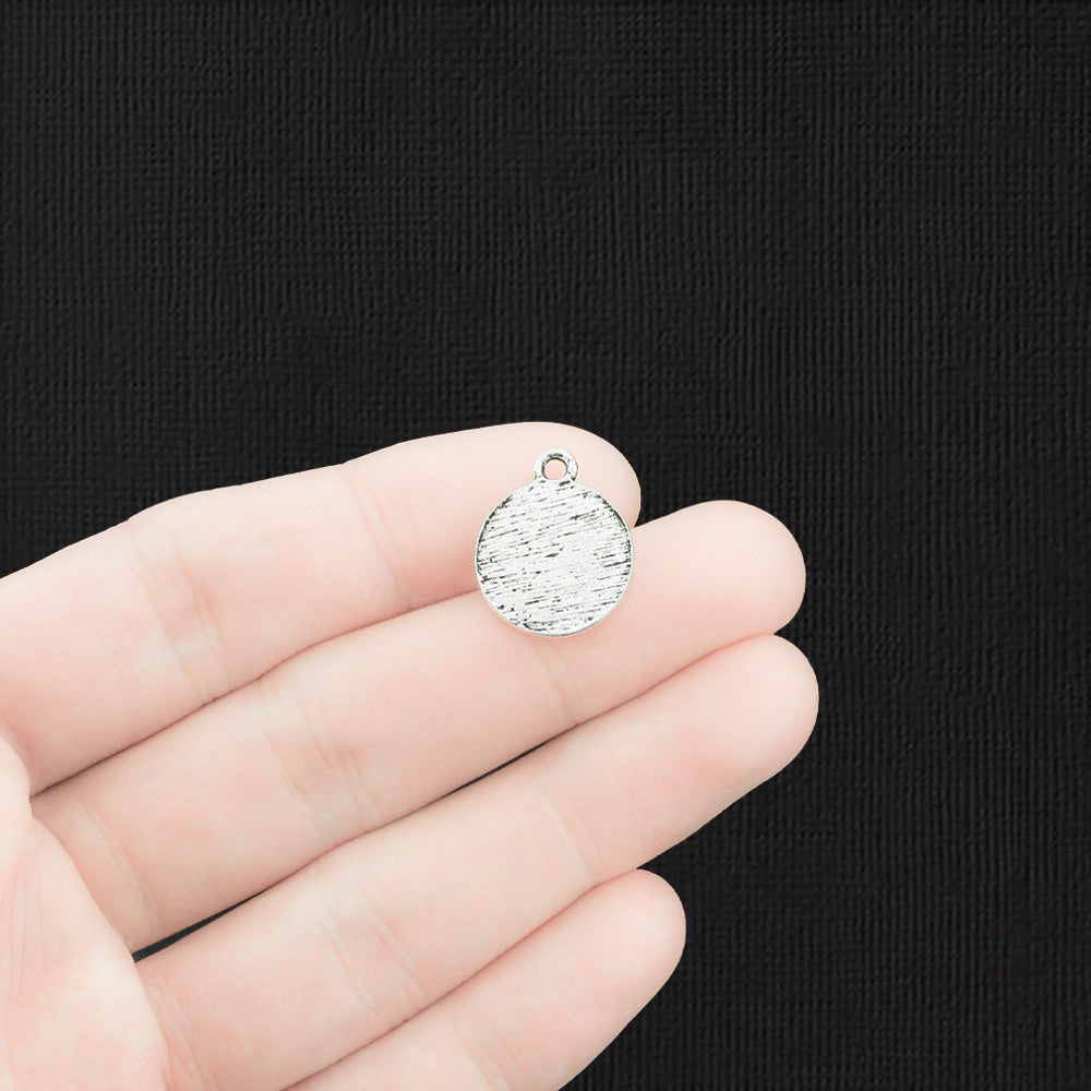 6 Paw Print Antique Silver Tone Charms - SC596