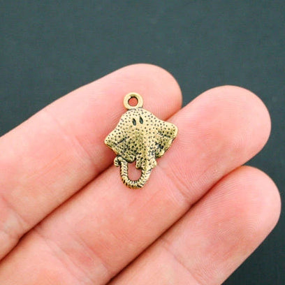 6 Stingray Antique Gold Tone Charms - GC828