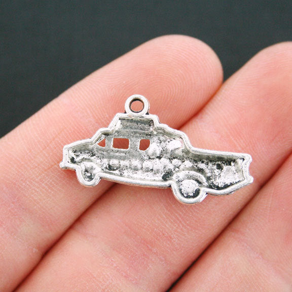 6 Taxi Antique Silver Tone Charms - SC5015