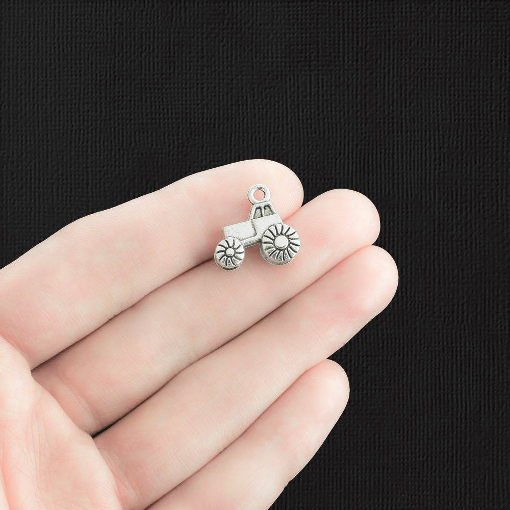 6 breloques ton argent antique tracteur 3D - SC650