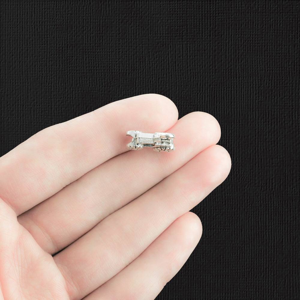 6 breloques ton argent antique tracteur 3D - SC650