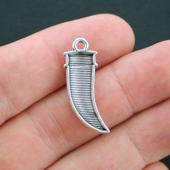 6 Tusk Antique Silver Tone Charms - SC4013