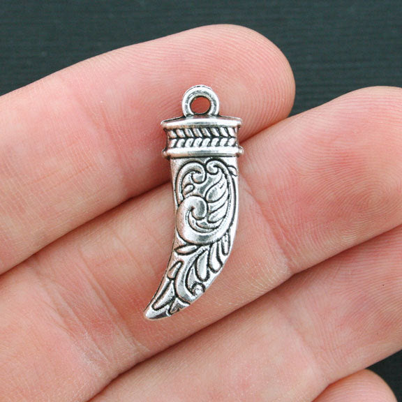 6 Tusk Antique Silver Tone Charms - SC4013
