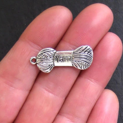 6 Yarn Antique Silver Tone Charms - SC591