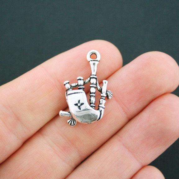 6 Bagpipes Antique Silver Tone Charms - SC4934