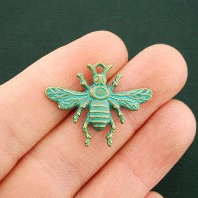 6 Bee Antique Bronze Tone Charms - BC1656