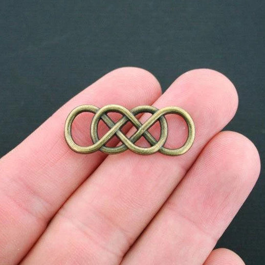 6 Celtic Knot Connector Antique Bronze Tone Charms - BC956