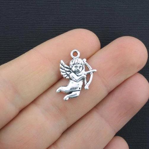 6 Cupid Antique Silver Tone Charms -SC3097