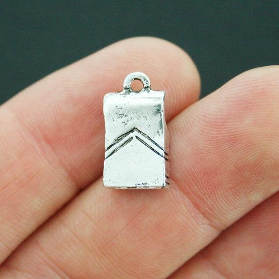 6 Crayons Antique Silver Tone Charms 3D - SC3910