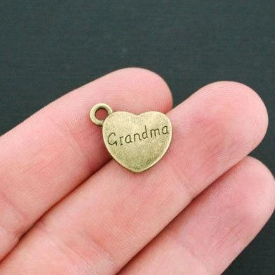 6 Grandma Charms Antique Bronze Tone Charms 2 Sided - BC1358