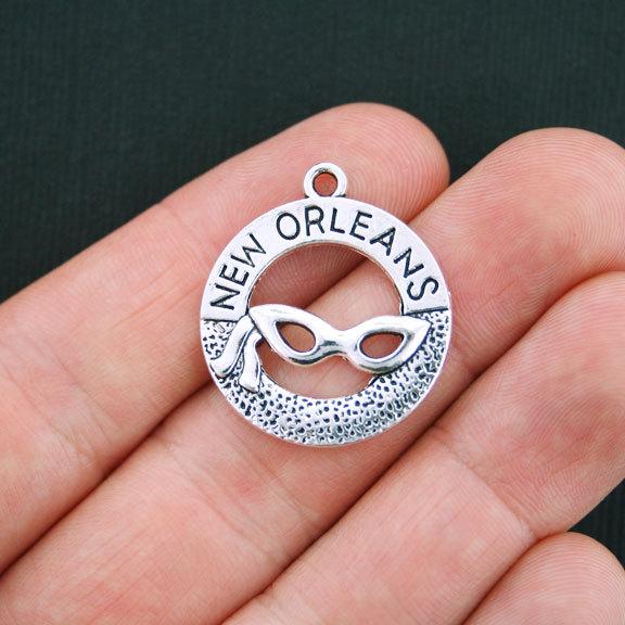 6 New Orleans Antique Silver Tone Charms - SC3812
