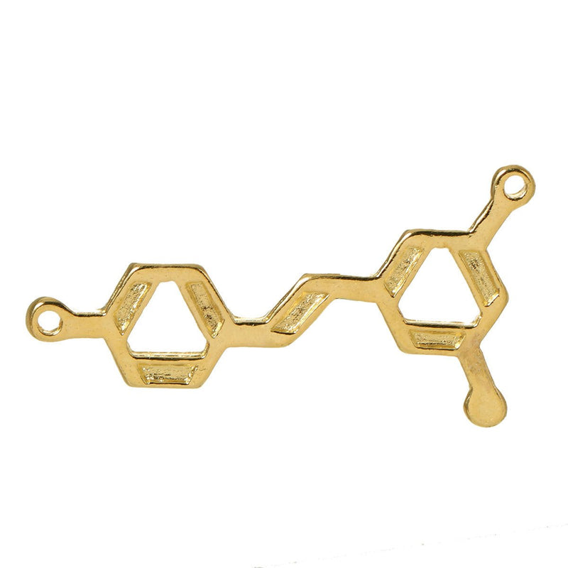 6 breloques de ton or antique de molécule de vin rouge - GC796