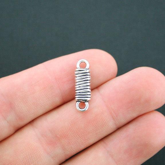 6 Rope Connector Antique Silver Tone Charms 2 Sided - SC4997
