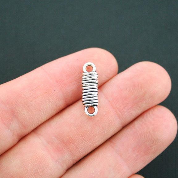 6 Rope Connector Antique Silver Tone Charms 2 Sided - SC4997