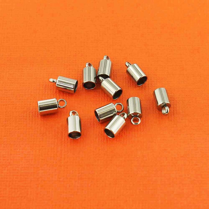 Stainless Steel Cord Ends - 10mm x 5mm - 6 Pieces - FD220