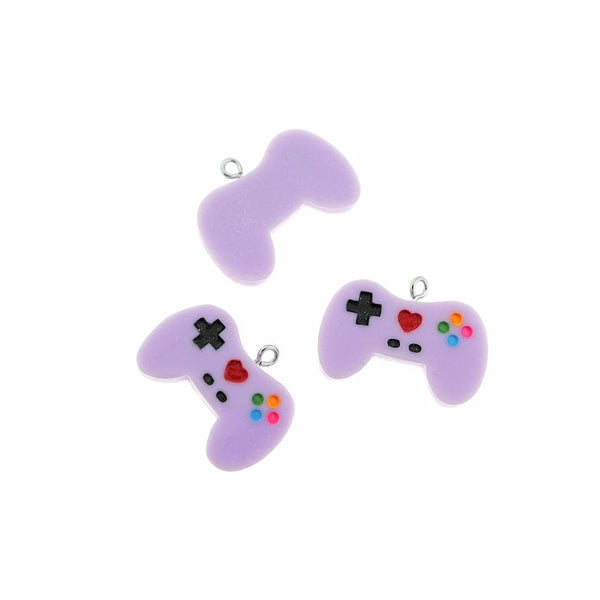 2 Purple Game Controller Acrylic Charms - K344