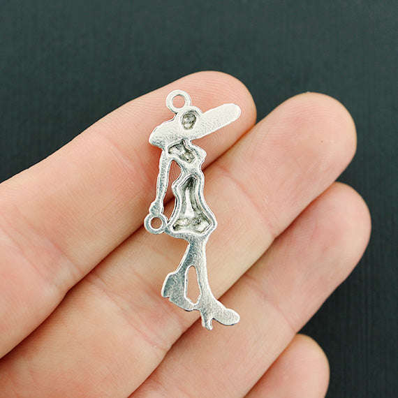 4 Lady Antique Silver Tone Charms - SC1361