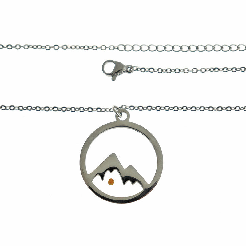 Stainless Steel Cable Chain Necklace 17.71" With Creativity Mustard Seed Pendant - 1 Necklace - Z135