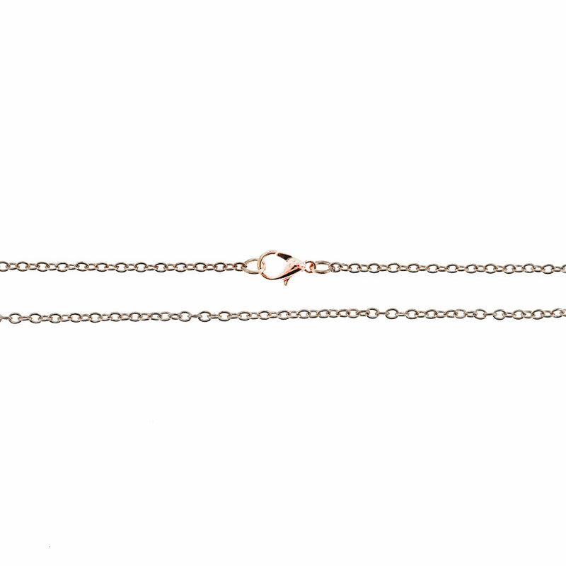Collier chaîne torsadée ton or rose 24,5"- 2 mm - 10 colliers - N592