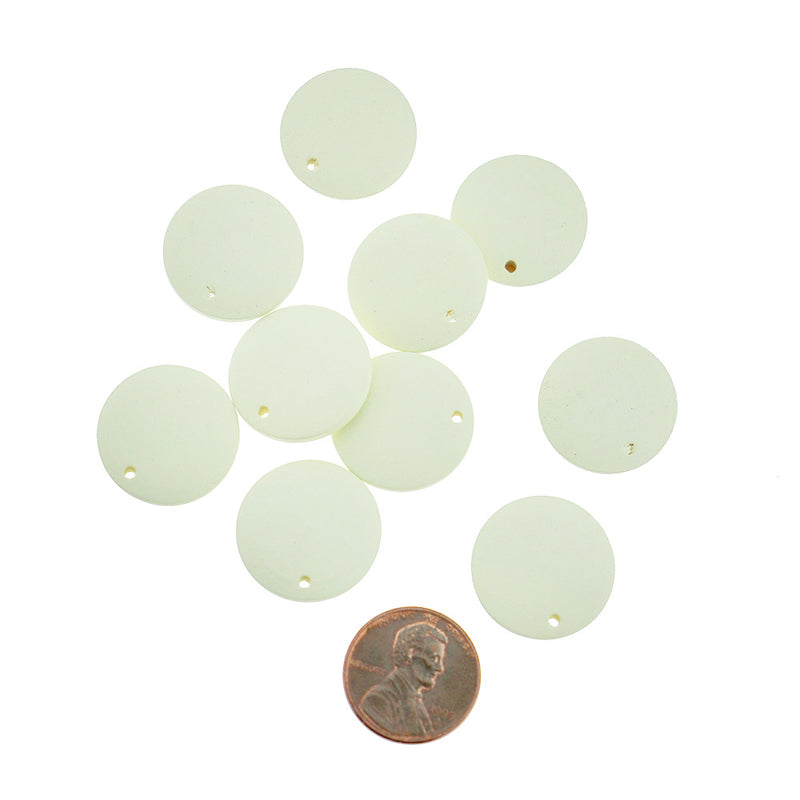 20 Breloques Rondes Bois Blanc Cassé 20mm - WP111