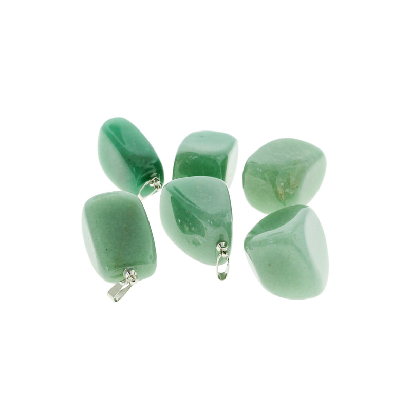 2 Natural Green Aventurine Gemstone Pendants 3D - GEM139