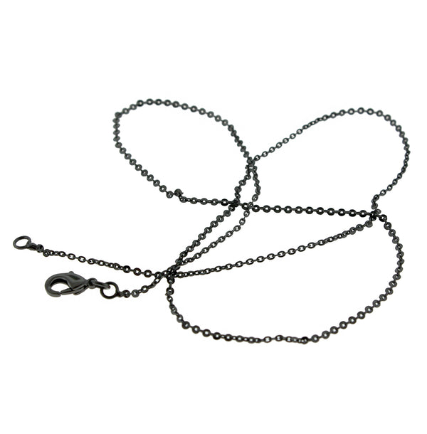 Collier chaîne câble ton noir 16" - 1,5 mm - 1 collier - N539
