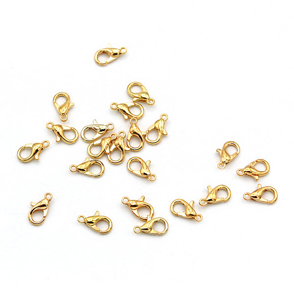 Gold Tone Lobster Clasps 10mm x 6mm - 20 Clasps - FF277