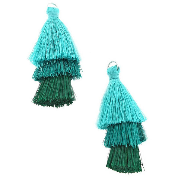 Polyester Tassel 60mm - Turquoise Tones - 2 Pieces - TSP161