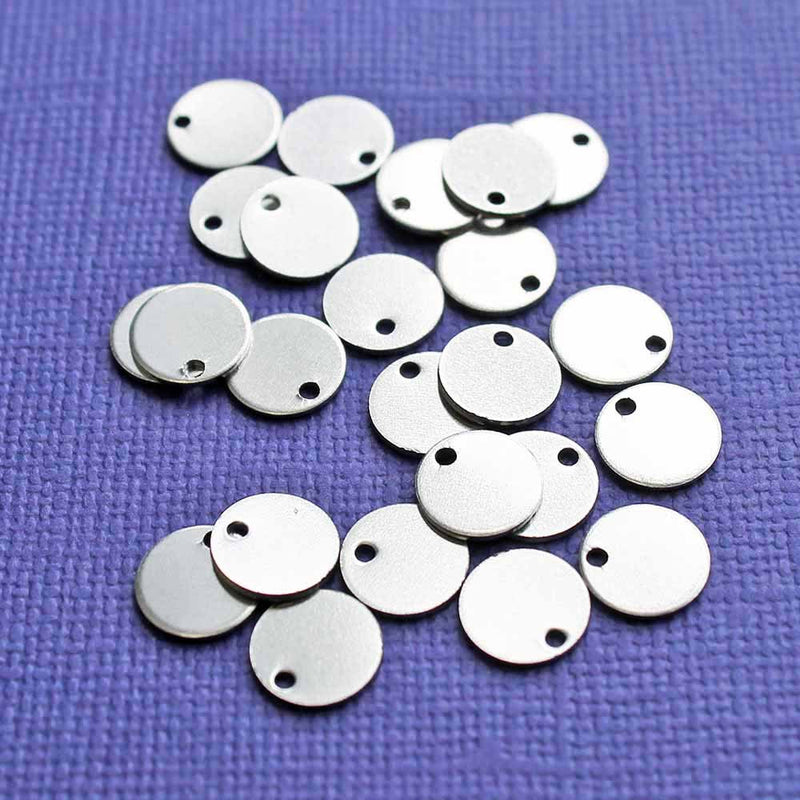 Circle Stamping Blanks - Stainless Steel - 8.5mm - 50 Tags - MT027
