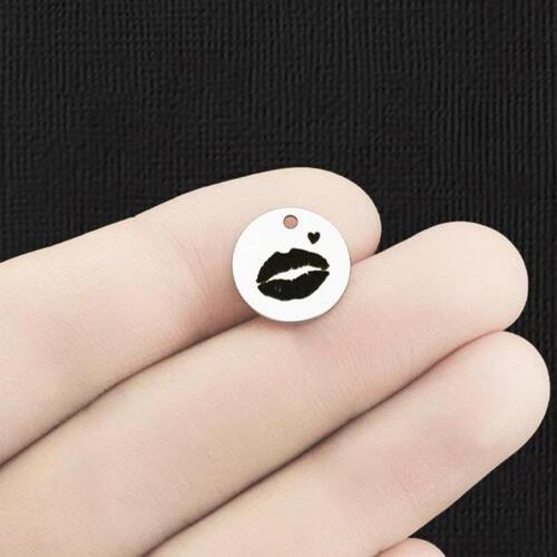 Kiss Stainless Steel 13mm Round Charms - BFS007-6366