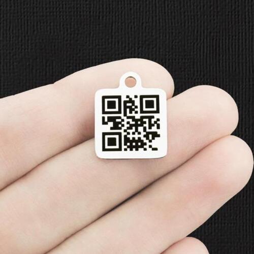 Joy QR Code Stainless Steel Charms - BFS013-6380